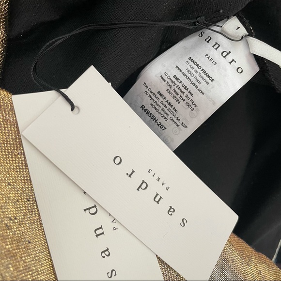 Sandro Paris • Metallic Palacio Off Shoulder Dress - Picture 7 of 8